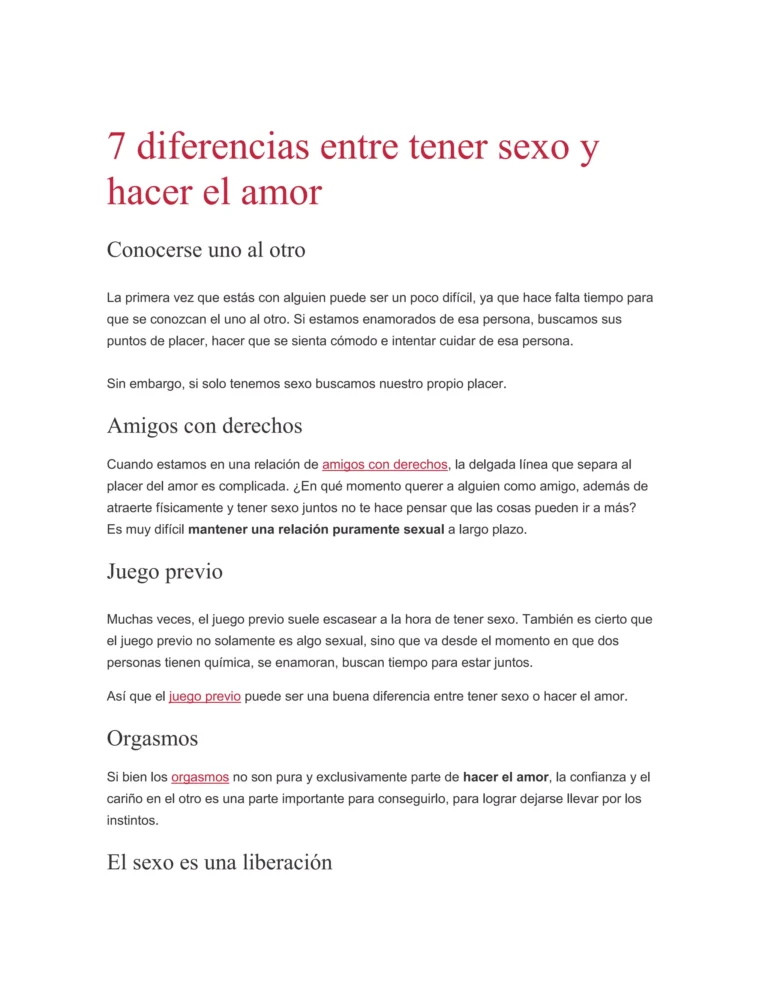 Conoces las diferencias entre sexo casual y hacer el amor.