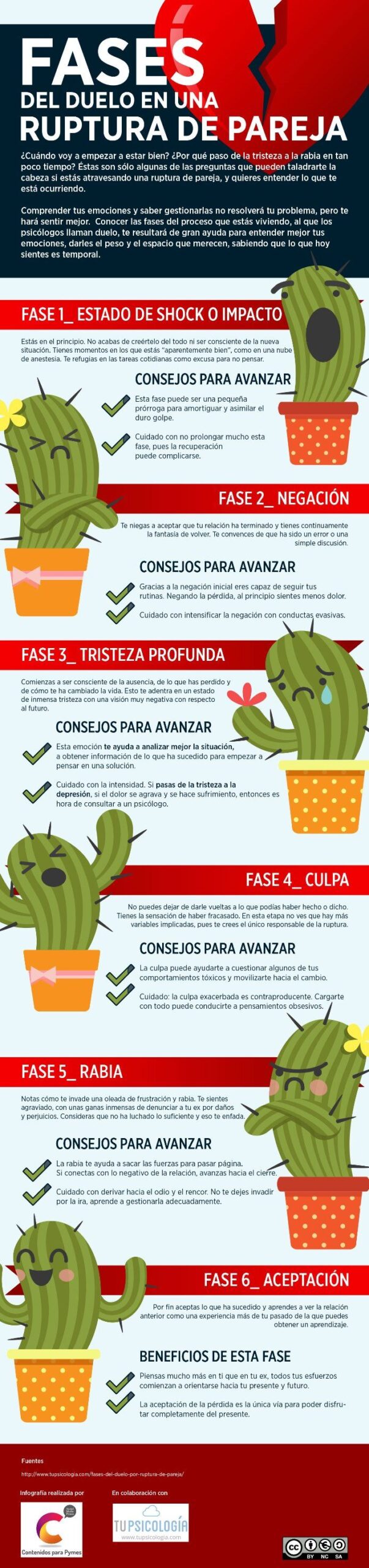 Cuales son las 7 etapas del duelo tras una separación