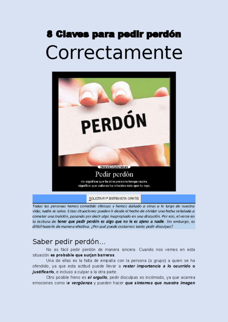 Disculparse y enmendarse: Claves para la Reconciliación
