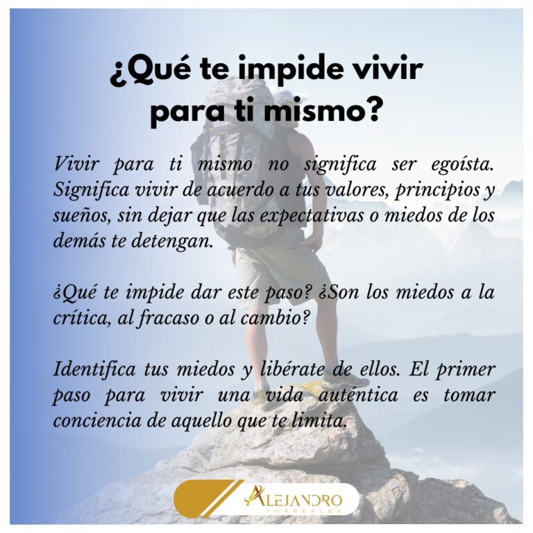 Expectativas: Vive tu vida para ti y libérate de los demás.
