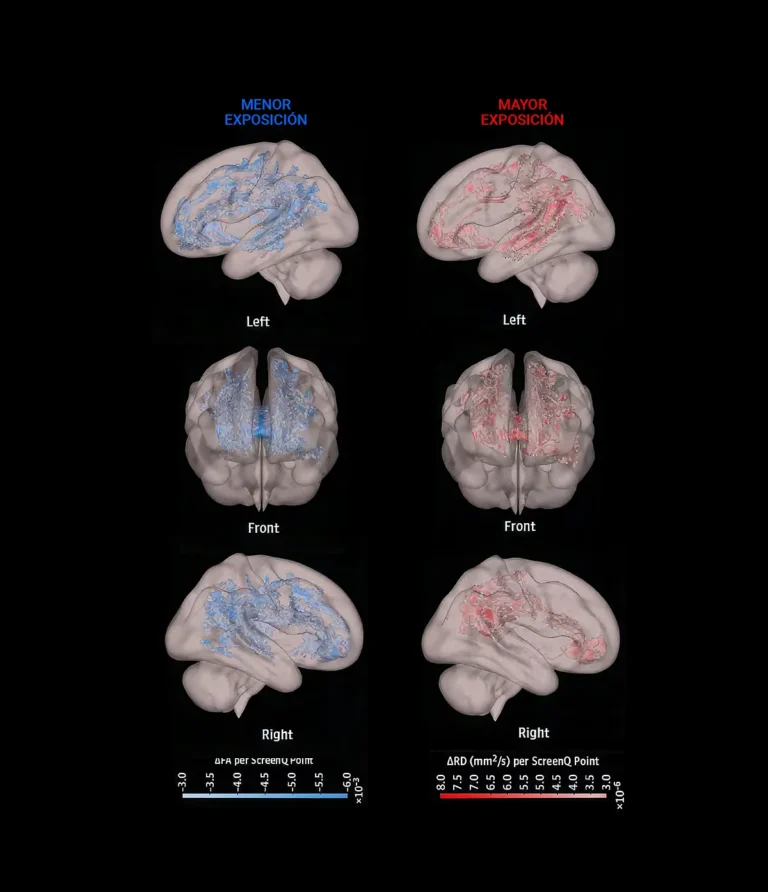 Puede que el exceso de pantalla dañe la materia gris cerebral